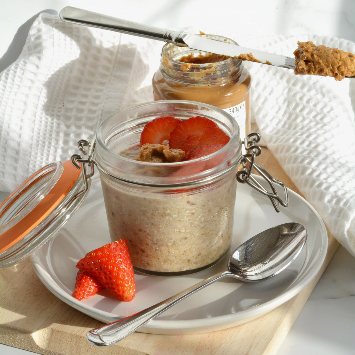 Creamy, Dreamy Strawberry & Peanut Overnight Oats The Great British