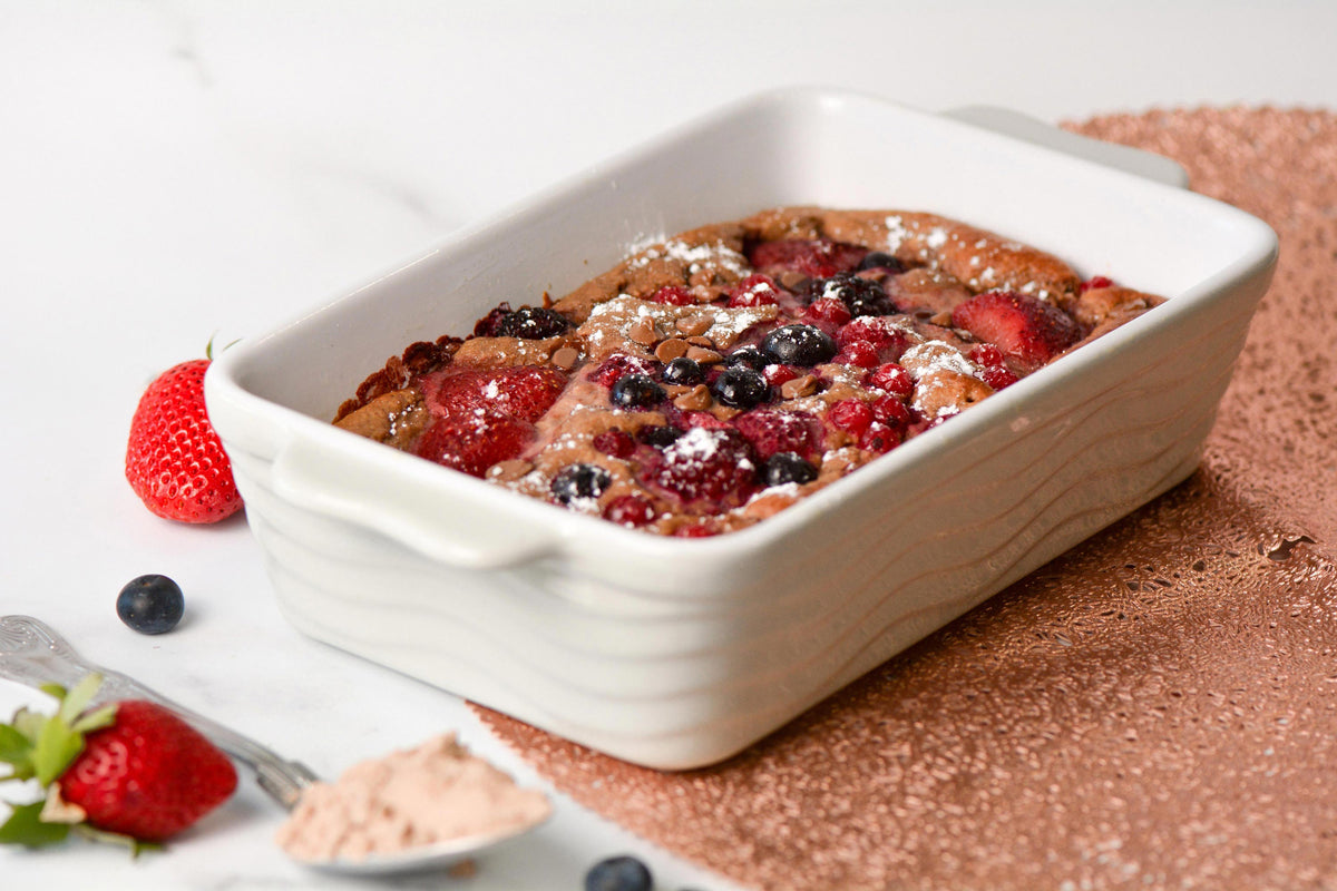 High Protein Chocolate & Red Berry Baked Oats The Great British
