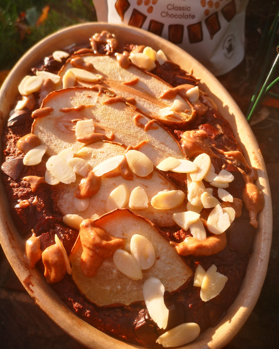Chocolate, Pear and Almond Baked Oats The Great British Porridge Co