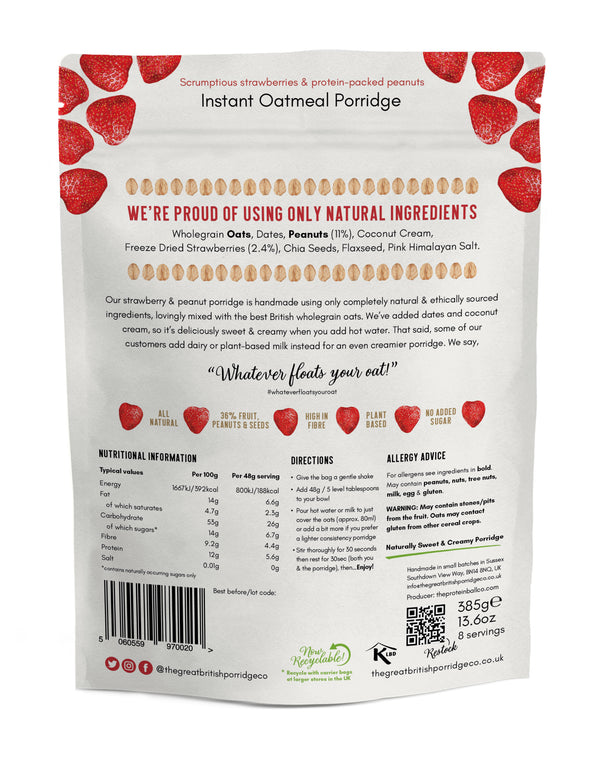 Strawberry & Peanut Porridge Pouch