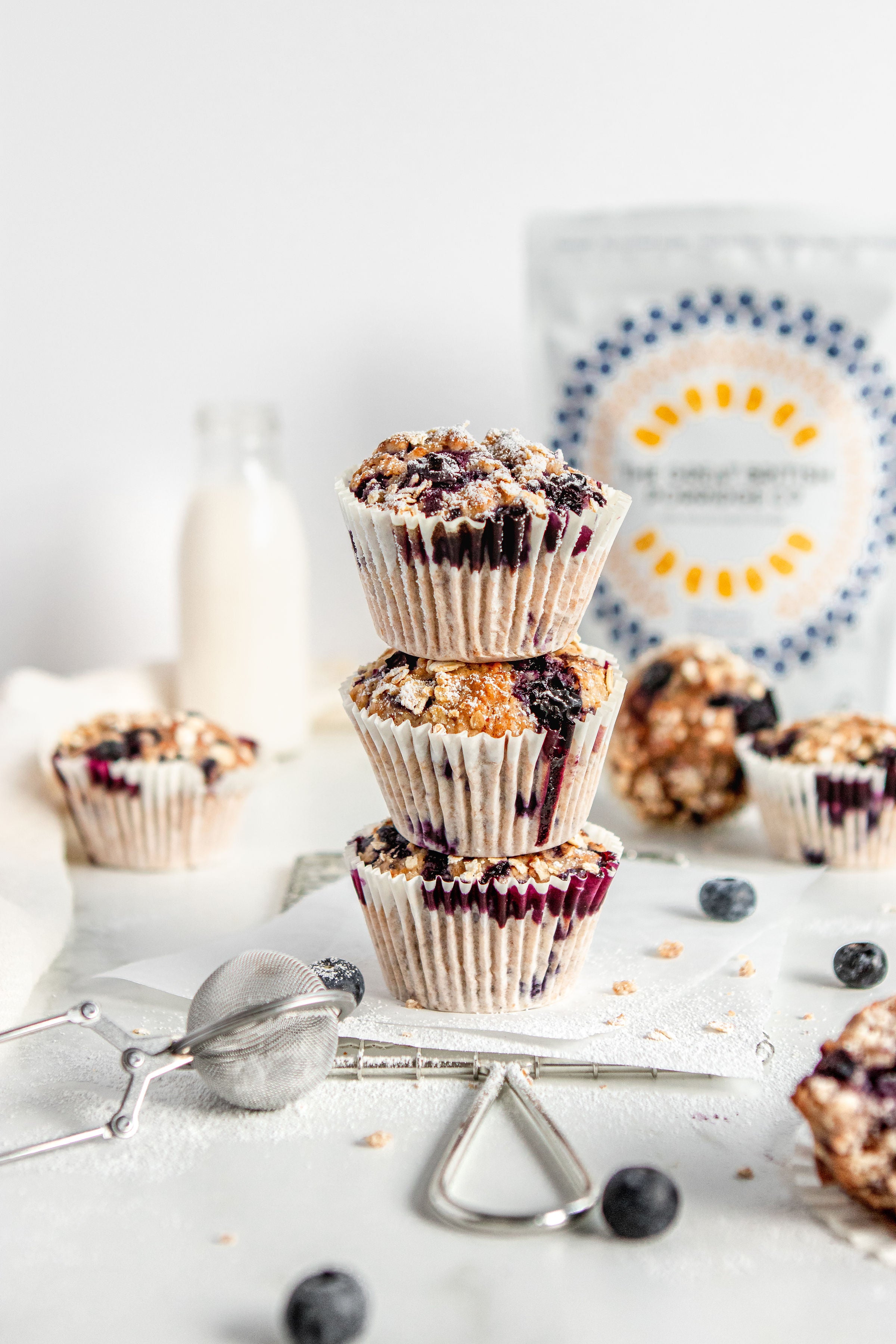 Vegan Banana & Blueberry Muffins (gf, v) The Great British Porridge Co